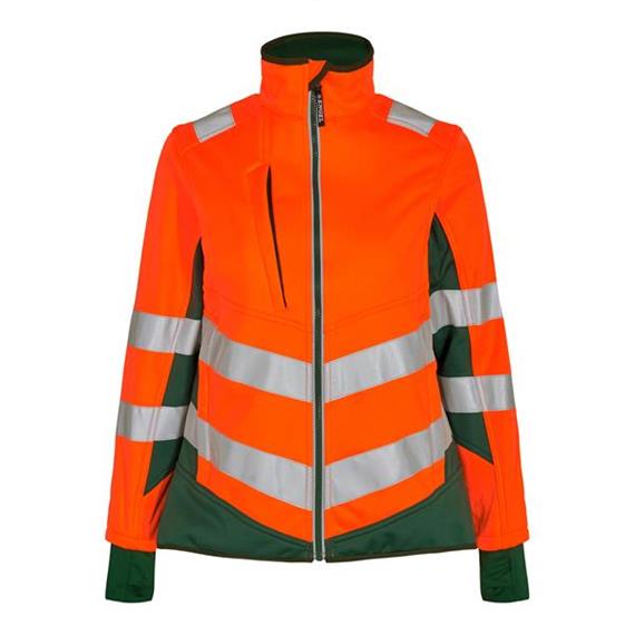 ENGEL Safety Damen Softshelljacke, orange/grün - Grösse 3XL Übergrösse