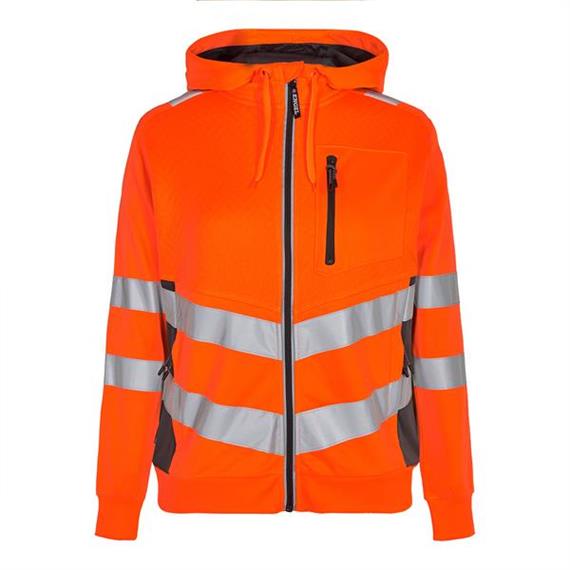 ENGEL Safety Damen Sweatcardigan, orange/grau - Grösse 3XL Übergrösse