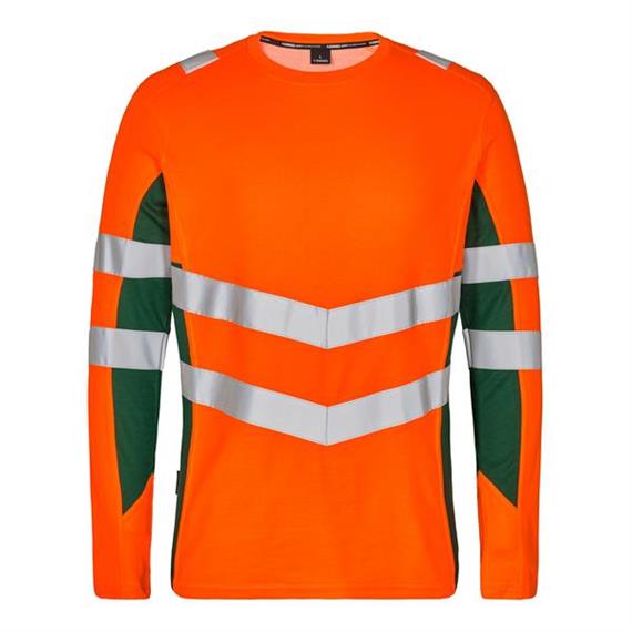 ENGEL Safety Langarm Shirt, orange/grün - Grösse L