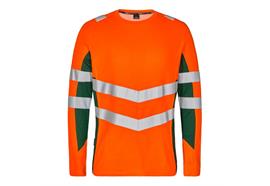 ENGEL Safety Langarm Shirt, orange/grün - Grösse L