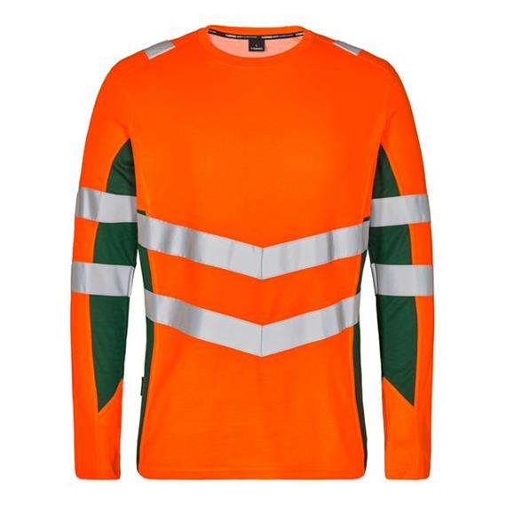 ENGEL Safety Langarm Shirt, orange/grün - Grösse XL