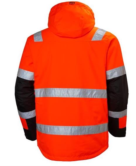 Helly Hansen ALNA 2.0 HI VIS wasserdichte Shelljacke, orange/ebony - Grösse XL