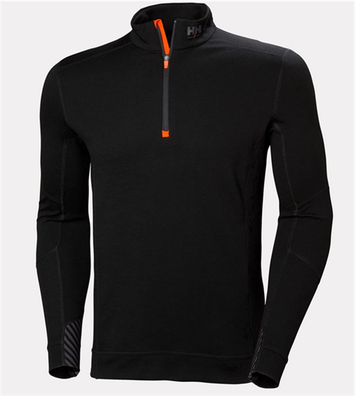 Helly Hansen Lifa Merino Langarmshirt mit halbem Reissverschluss, black - Grösse L