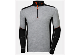 Helly Hansen Lifa Merino Langarmshirt mit halbem Reissverschluss, grey/black melange - Grösse 4XL
