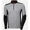 Helly Hansen Lifa Merino Langarmshirt mit halbem Reissverschluss, grey/black melange - Grösse S