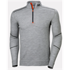 Helly Hansen Lifa Merino Langarmshirt mit halbem Reissverschluss, grey melange - Grösse 4XL