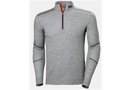 Helly Hansen Lifa Merino Langarmshirt mit halbem Reissverschluss, grey melange - Grösse L