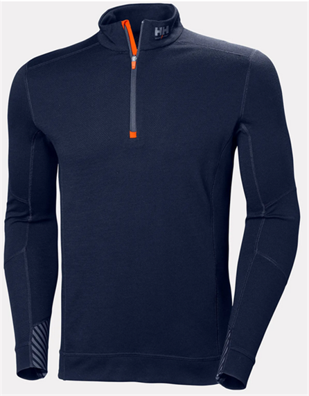 Helly Hansen Lifa Merino Langarmshirt mit halbem Reissverschluss, navy - Grösse L