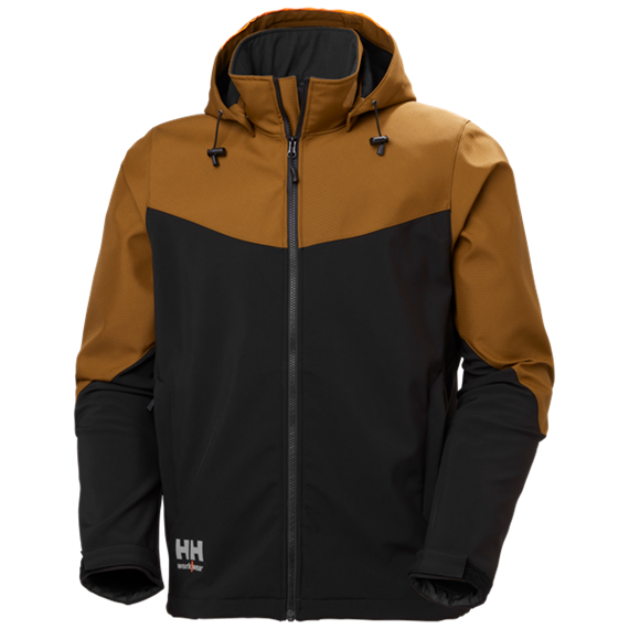 Helly Hansen OXFORD Hooded Softshell Jacke, saddle/schwarz - Grösse XXL