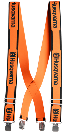 Husqvarna Hosenträger orange, mit Metallclips