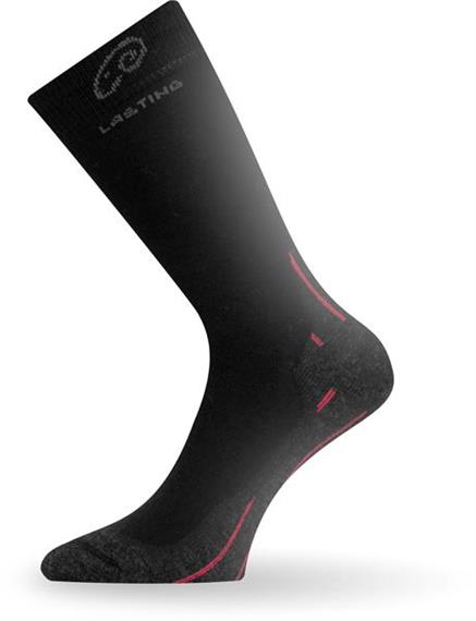 Lasting Socken Trekking Merino, schwarz, 2-lagig - Grösse M/38-41