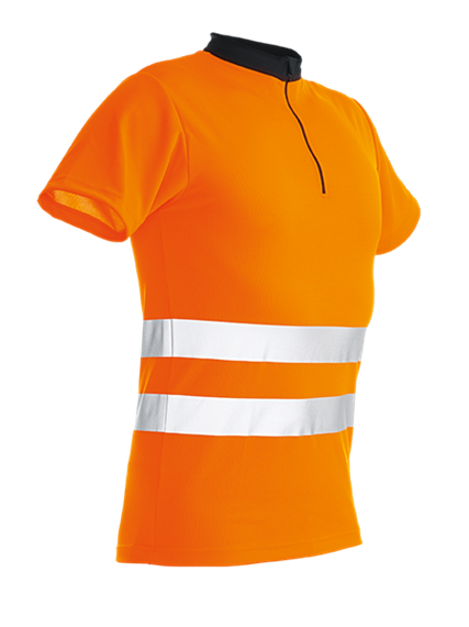 Pfanner ZIPP-NECK Shirt kurzarm EN 20471 orange - Grösse 3XL Übergrösse