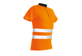 Pfanner ZIPP-NECK Shirt kurzarm EN 20471 orange - Grösse 3XL Übergrösse