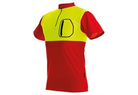 Pfanner ZIPP-NECK Shirt kurzarm neon/rot - Grösse 3XL Übergrösse