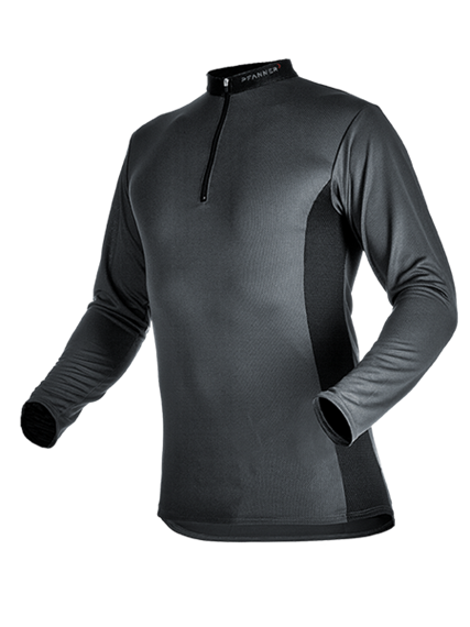 Pfanner ZIPP-NECK Shirt langarm grau - Grösse 3XL Übergrösse