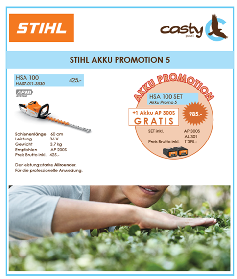 STIHL HSA 100, Schnittlänge 60 cm SET