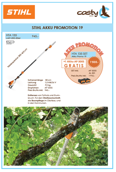 STIHL HTA 135, Schiene 30 cm SET