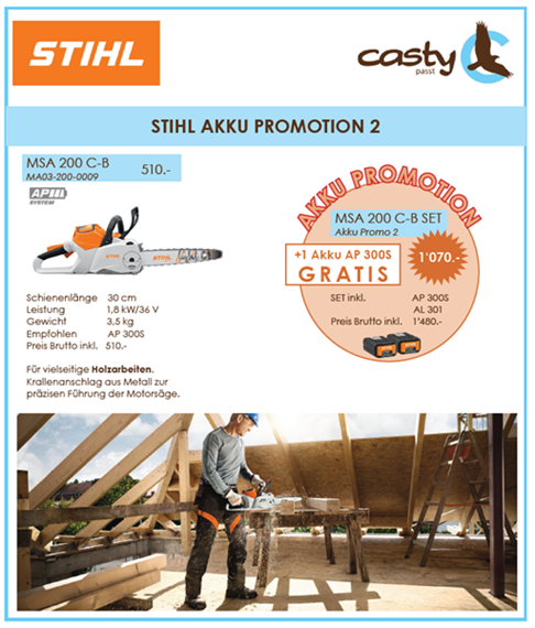 STIHL MSA 200 C-B, Schwert 30 cm SET