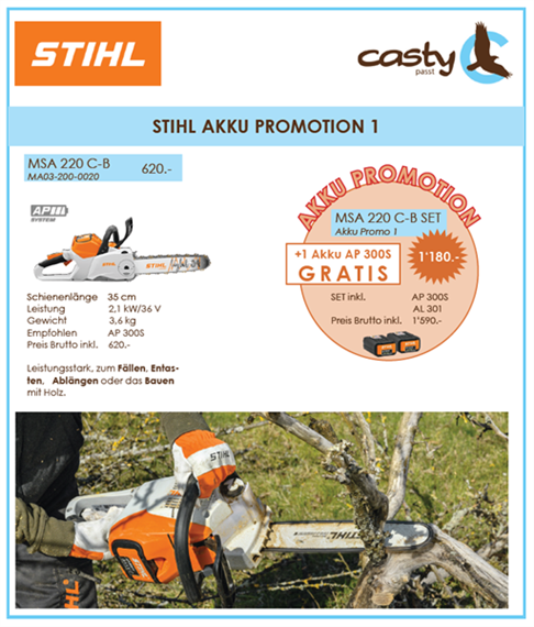 STIHL MSA 220 C-B, Schwert 35 cm SET