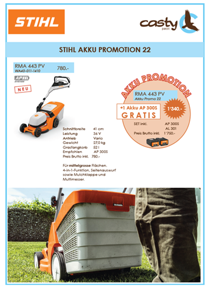 STIHL RMA 443 PV, Schnittbreite 41 cm