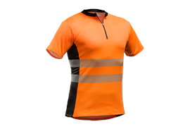 Tencel™-Poly Zipp-Neck Shirt, EN 20471 orange - Grösse 3XL Übergrösse