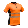 Tencel™-Poly Zipp-Neck Shirt, EN 20471 orange - Grösse M