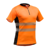 Tencel™-Poly Zipp-Neck Shirt, EN 20471 orange - Grösse S