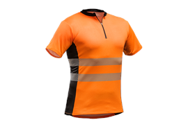 Tencel™-Poly Zipp-Neck Shirt, EN 20471 orange - Grösse XS