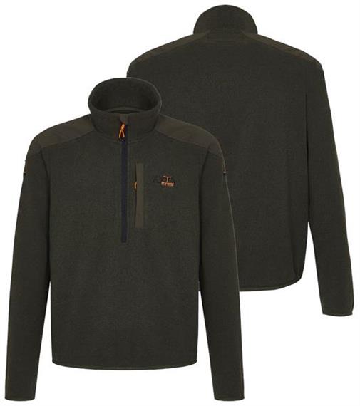 ZOTTA CILE Man Half Zip Fleecjacke, Waldgrün - Grösse XL